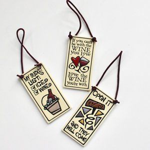 Spooner Creek Designs - Set of 3 - Etched Clay Wine Tags
